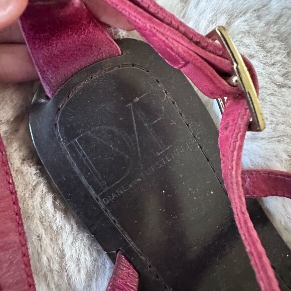 DVF Diane Von Furstenberg Sequin Embellished Ankle Strap Sandals Pink Purple 5.5 - Picture 10 of 14